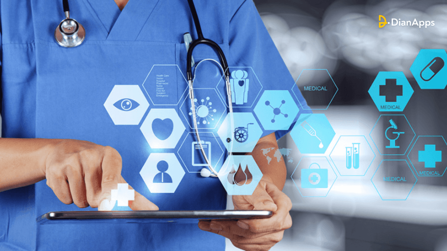 Healthcare professionals using advanced medical software systems